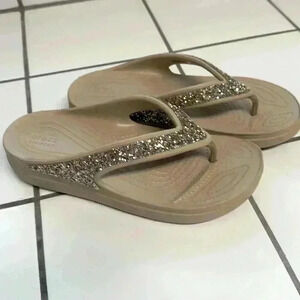 Crocs Sloane Gold Glitter Size 8